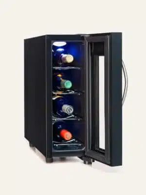 Cave À Vin Réfrigérée, Panneau De Commande Tactile, Technologie Qui Évite  Les Vibrations, Mini Frigo pour Vin Rouge, Blanc, Champagne Ou Mousseux,12