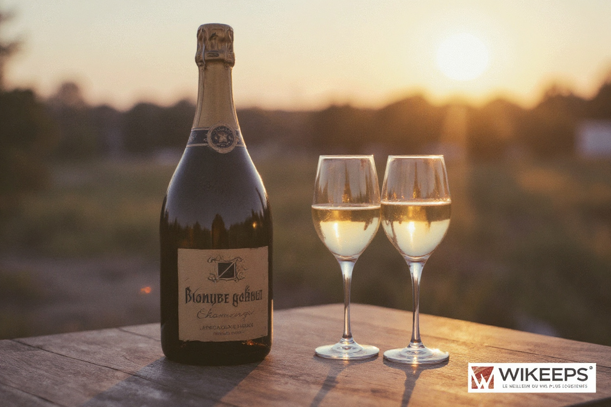 Une bouteille de champagne millésimé équipée d’un système de conservation permet de comparer millésimé et non millésimé.