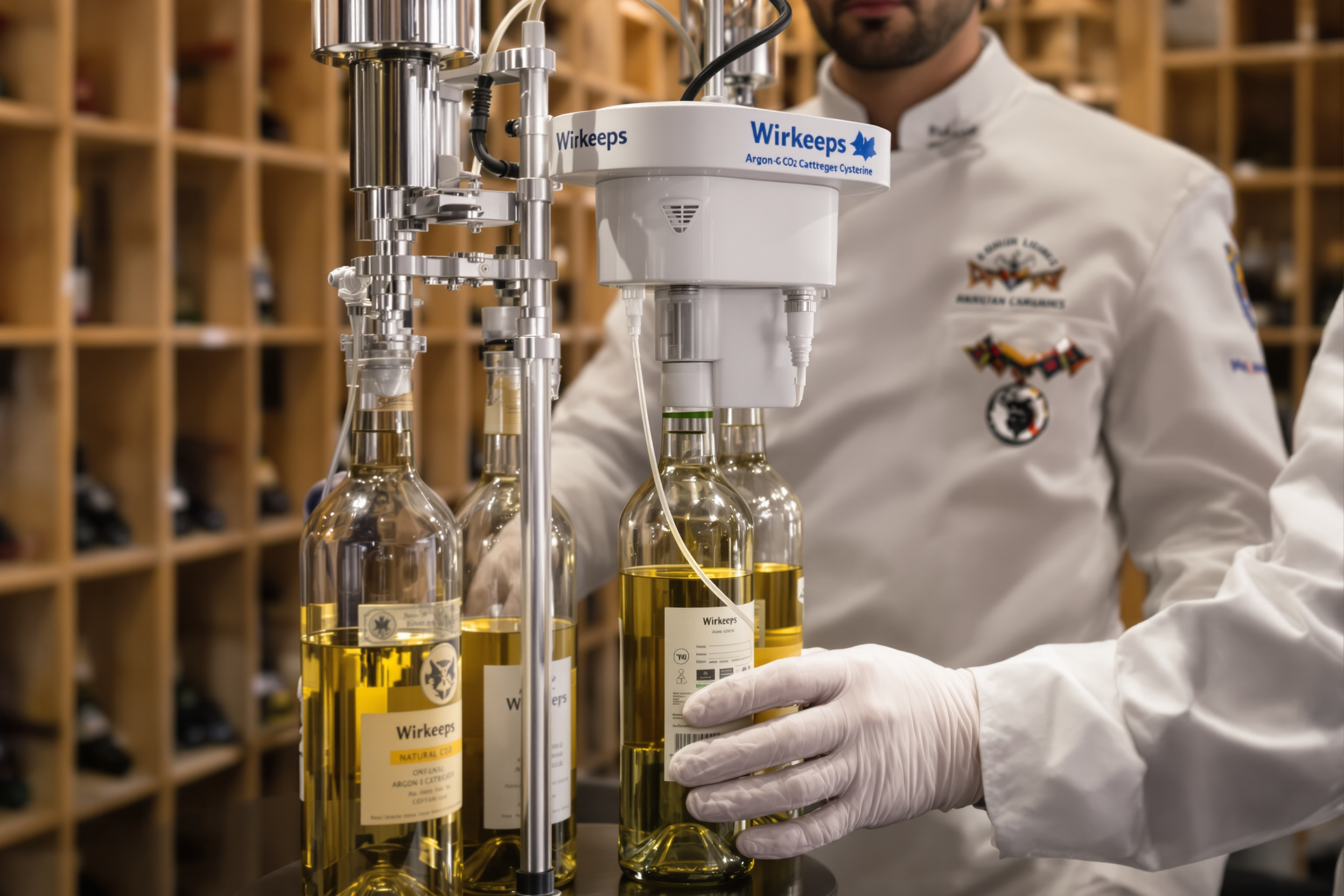 Sistema di conservazione con gas inerti per vini naturali