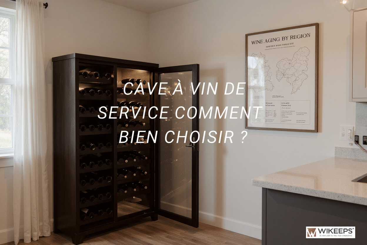 Ignorez le fond d’origine et placez une cave à vin de service unique près d’un tableau de garde par régions dans une cuisine lumineuse.