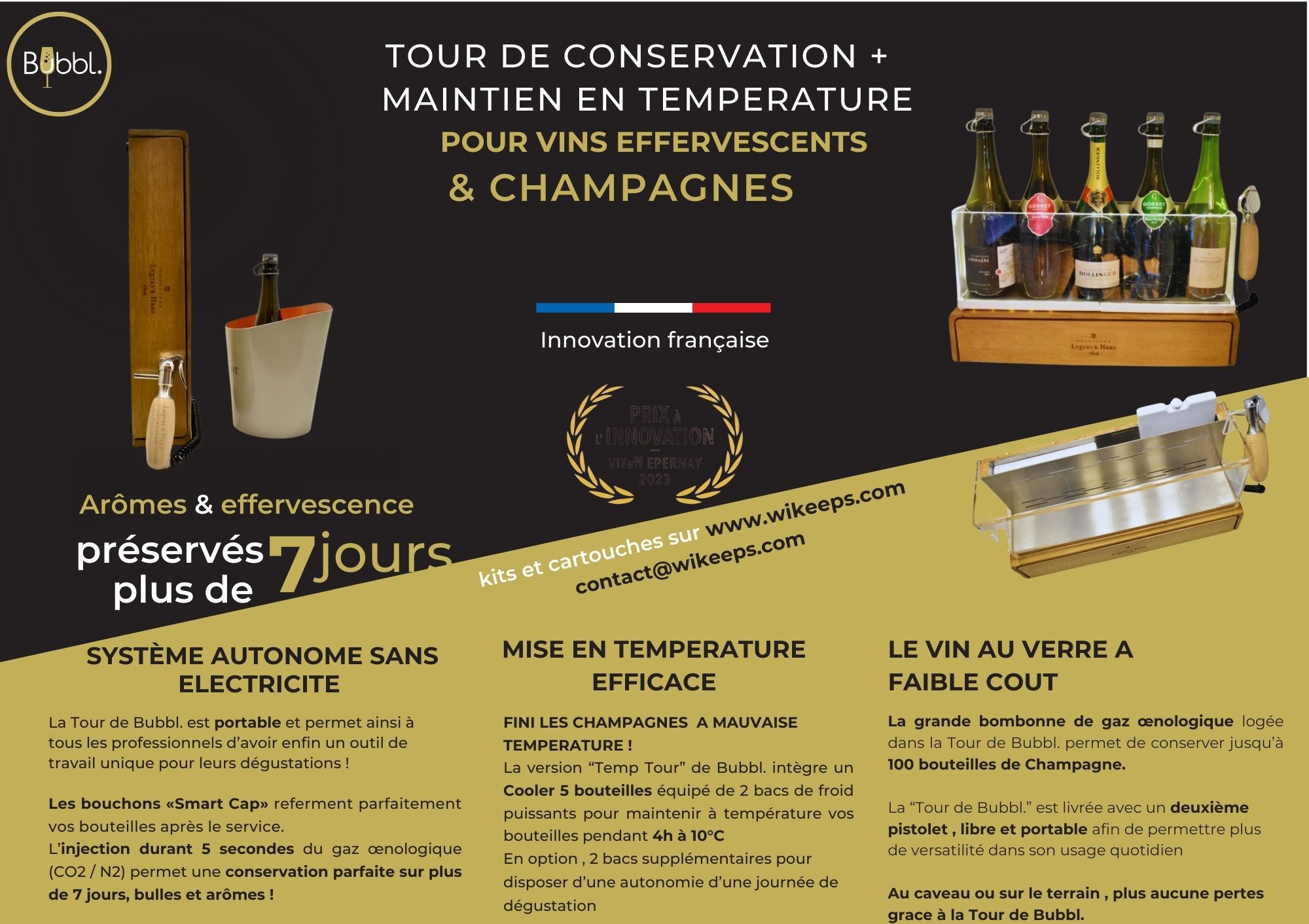 La Tour de Bubbl. - système de conservation du champagne